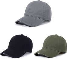 Cargar imagen en el visor de la galería, Gorra de béisbol unisex de algodón liso en blanco para papá, ajustable, estilo vintage ln25
