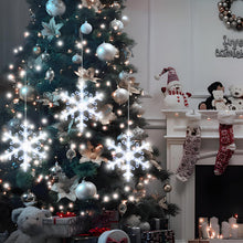 Cargar imagen en el visor de la galería, Temporizador: 3 luces de Navidad para ventana, funciona con pilas, para colgar en la ventana de Navidad, luz blanca con forma de copo de nieve, ventosa LED para lámpara de Navidad, árbol, LN23
