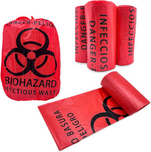 Cargar imagen en el visor de la galería, 50 piezas bolsas autoadheribles para residuos rojos infectosos
