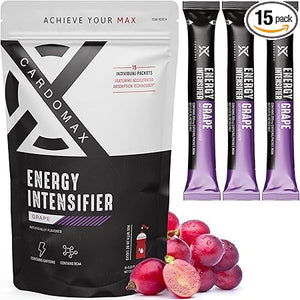 Mezcla líquida transparente: preentrenamiento + cafeína, BCAA y vitaminas B3, 6 y 12 al 100 %; sabor natural para dietas cetogénicas, sin azúcar y veganas. Sabor a uva (15 unidades) ln25