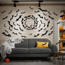 Cargar imagen en el visor de la galería, LUDILO 100 pcs Murciélagos Decoraciones de Halloween: Decoración de Pared de Murciélagos de Halloween
