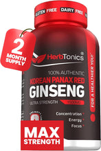 Cargar imagen en el visor de la galería, Suplemento en cápsulas de Ginseng de Panax rojo coreano de alta resistencia de 1500 mg- A24
