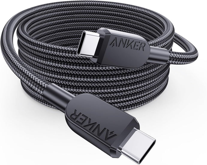 Anker Cable a19 USB C a USB C de 240 W (paquete de 2, 6 pies), cable de carga USB C de carga rápida para iPhone 15/15Pro/15Plus/15ProMax, MacBook Pro 2020, iPad Pro 2020, iPad Air 4, Samsung Galaxy