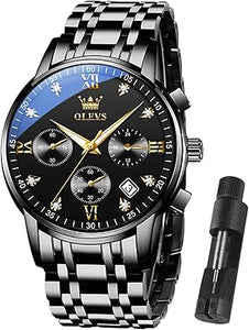 OLEVS Reloj multifunción para hombre, multiesfera, resistente al agua, con cronógrafo, luminoso, con fecha, regalo para hombres, a21 relojes de acero inoxidable para hombres, reloj de pulsera clásico para