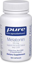 Cargar imagen en el visor de la galería, Pure Encapsulations Melatonina 0.5 mg – Ayudante natural del sueño para la hora de acostarse – Regula el ciclo de sueño-vigilia – 0.5 mg de melatonina
