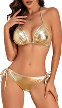 Cargar imagen en el visor de la galería, Traje de baño de dos piezas en triángulo de bikini con cordones
