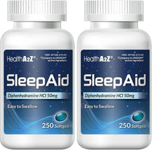 Cargar imagen en el visor de la galería, Ayuda para dormir HealthA2Z, cápsulas blandas de difenhidramina 50 mg
