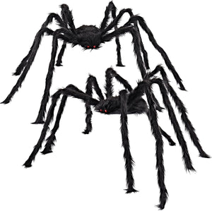 JOYIN 2 Pack 5 Ft Halloween Decoraciones al aire libre Araña negra peluda