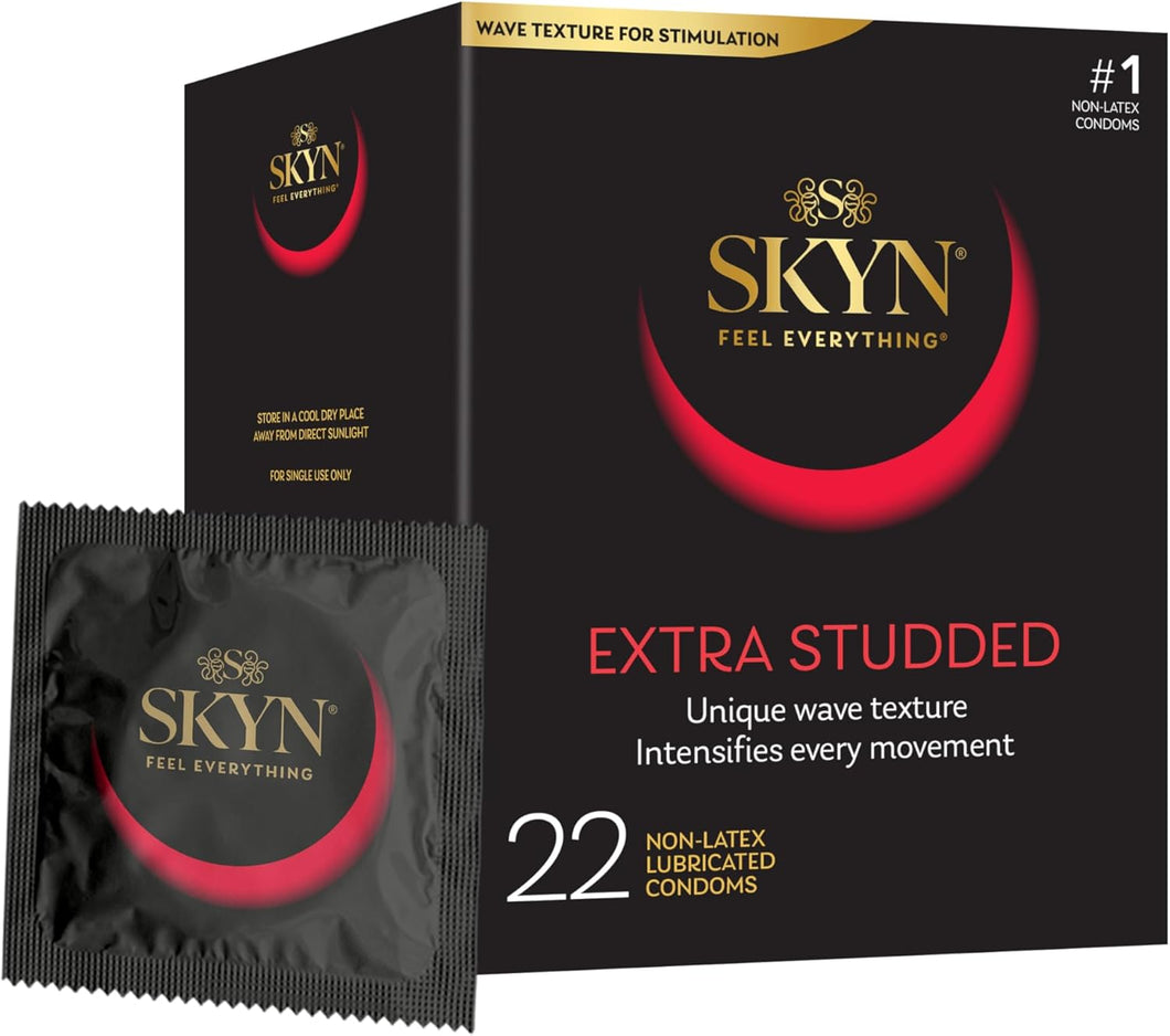SKYN Extra tachonado – 22 unidades – Preservativos lubricados sin látex