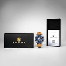 Cargar imagen en el visor de la galería, SAPPHERO Relojes para hombre, correa de cuero, movimiento de cuarzo, reloj cronógrafo multifunción, luminoso, resistente al agua, a21 resistente a los arañazos, reloj deportivo casual de negocios de lujo
