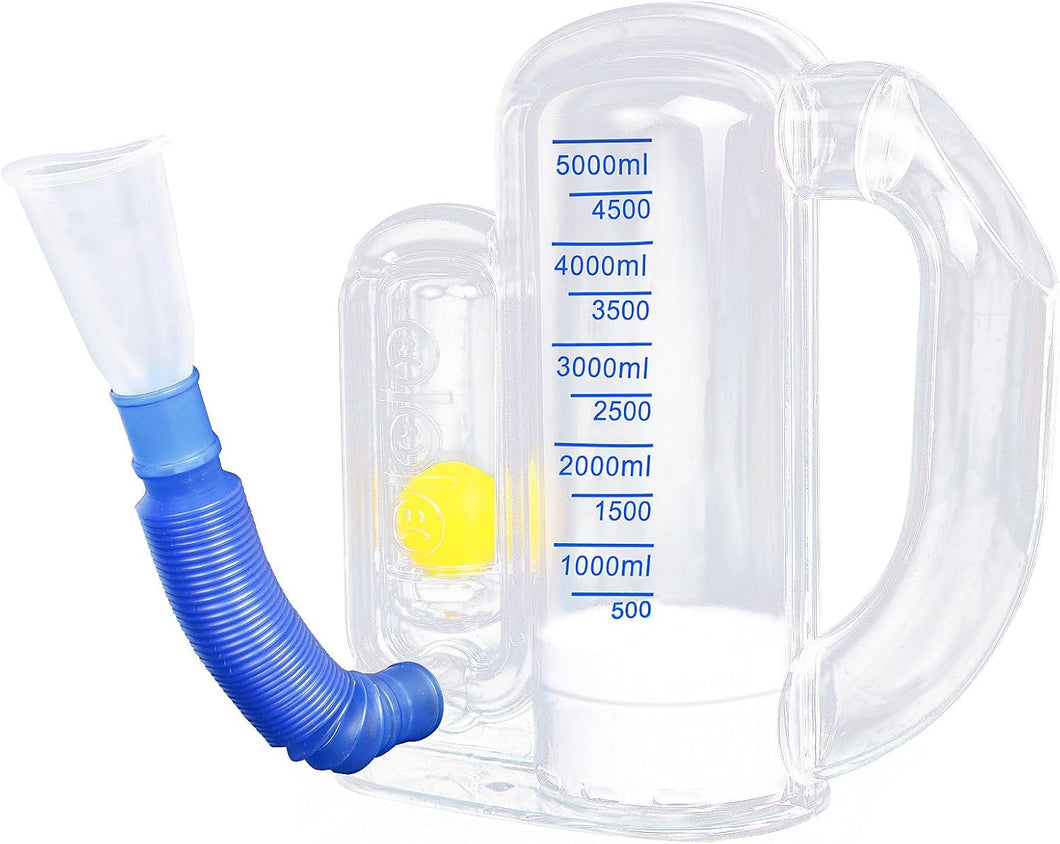 Espirómetro de incentivo para adultos, a22ra  dispositivo de ejercicio de respiración para pulmones, entrenador de respiración profunda para niños y adultos, a medición de volumen de 169.1 fl oz con indicador