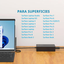 Cargar imagen en el visor de la galería, Cargador Surface Pro de 65W para Microsoft Surface Laptop Pro X, 9, 8, 7+, 7, 6, 5, 4, 3 Windows Surface Laptop 5, 4, 3, 2, 1, Studio, Surface Book, Surface Go 3 2 1 S
