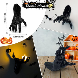 Decoración de Halloween para interiores, 4 paquetes de manos espeluznantes con velas LED
