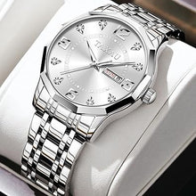 Cargar imagen en el visor de la galería, Relojes para hombre, esfera grande para hombre, relojes de acero inoxidable para hombre, relojes analógicos de cuarzo para hombre, A21 relojes impermeables con números romanos, relojes para hombre,
