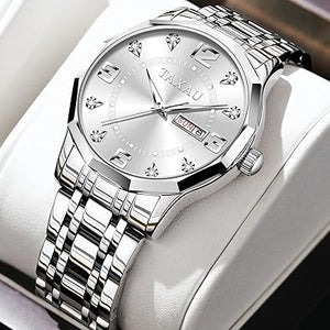 Relojes para hombre, esfera grande para hombre, relojes de acero inoxidable para hombre, relojes analógicos de cuarzo para hombre, A21 relojes impermeables con números romanos, relojes para hombre,
