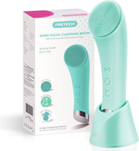 Cargar imagen en el visor de la galería, PRITECH Cepillo de Limpieza Facial, Depurador Facial de Silicona Recargable con Extremo de Masaje con Calor
