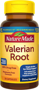 Nature Made Raíz de valeriana para apoyar el sueño, ayuda para dormir sin melatonina para adultos,ln25  30 cápsulas de raíz de valeriana, suministro para 30 días