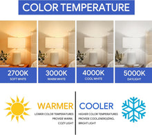 Cargar imagen en el visor de la galería, Paquete de 24 bombillas LED A19 de luz diurna de 5000 K, equivalente a 60 W, 8.5 vatios eficientes, 800 lúmenes, base media E26, no regulable, certificación ETL/UL A19
