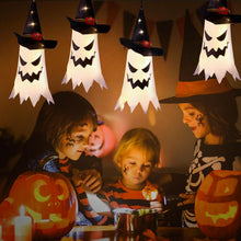 Cargar imagen en el visor de la galería, Decoraciones de Halloween al aire libre Decoración de Halloween Colgante de luces de cadena al aire libre Sombrero de bruja fantasma
