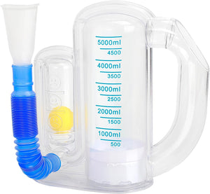 Espirómetro de incentivo para adultos, dispositivo de ejercicio de respiración para pulmones, entrenador de respiración profunda para niños y adultos, a22 medición de capacidad de 169.1 fl oz con