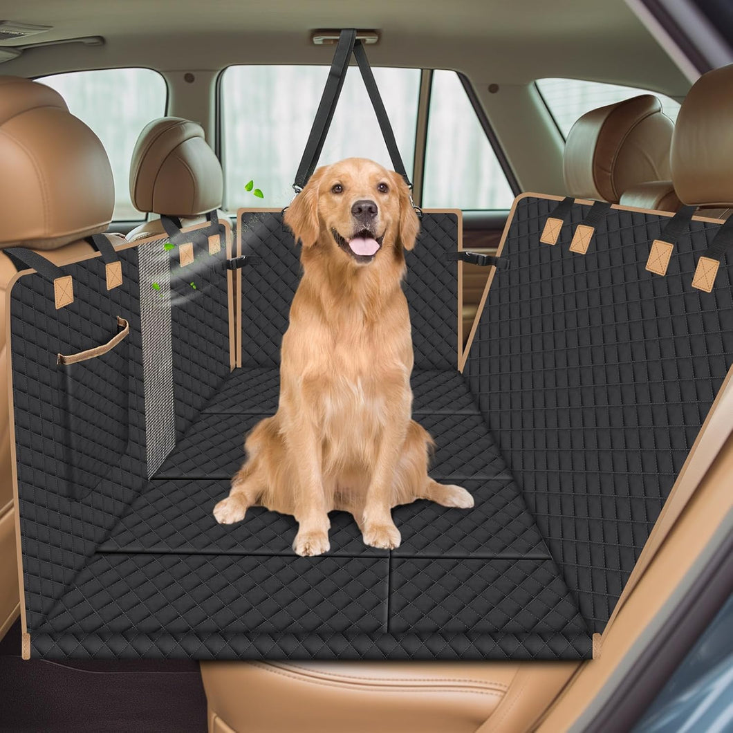 Funda de asiento de automóvil para perro para asiento trasero, funda de cama de automóvil para perro con parte inferior dura fuerte, ln25 4 paneles, extensor de asiento trasero de automóvil para