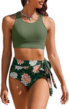 Cargar imagen en el visor de la galería, Conjunto de bikini de cintura alta para mujer
