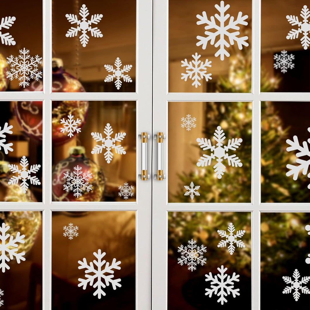 KESOTO 96PCS Decoraciones de Navidad, Copos de nieve para ventanas