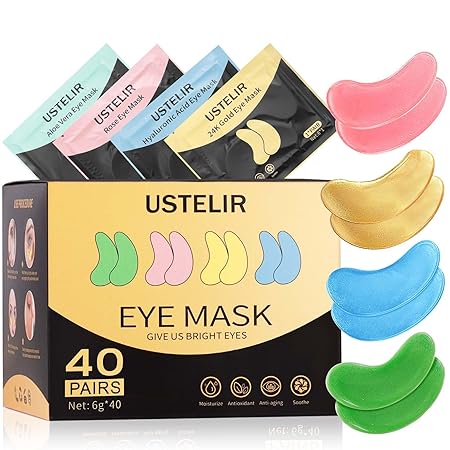 Parches para debajo de los ojos, 40 pares de mascarillas para ojeras Q1
