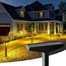 Cargar imagen en el visor de la galería, JSOT Luces solares para exteriores impermeables, modernas luces solares para paisaje para camino exterior, paquete de 8, a21 luces solares del atardecer al... Color:Blanco cálido, paquete de 8
