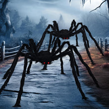Cargar imagen en el visor de la galería, JOYIN 2 Pack 5 Ft Halloween Decoraciones al aire libre Araña negra peluda
