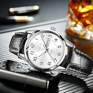 Reloj de cuero minimalista de moda para hombre, reloj de cara grande para hombre, reloj impermeable de lujo para negocios, a21 reloj de cuarzo analógico con fecha luminosa, relojes casuales para