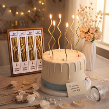 Cargar imagen en el visor de la galería, PHD CAKE 24 unidades de velas metálicas doradas en espiral largas y delgadas para cumpleaños
