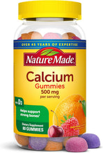 Cargar imagen en el visor de la galería, Nature Made Gomitas de calcio de 500 mg por porción con vitamina D3
