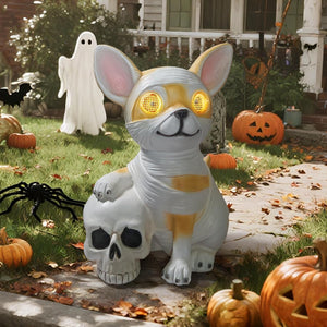 Decoración de Halloween Decoración de Perro Solar al Aire Libre Decoraciones de Jardín Sosteniendo