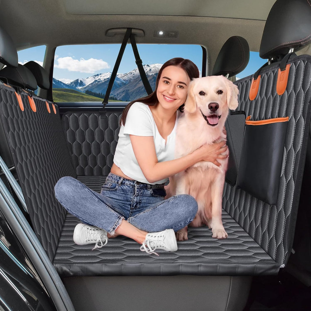 Extensor de asiento trasero para perros, soporta 400 libras, funda impermeable para asiento de automóvil para perro, Ln25 parte inferior dura, desmontable, 600D resistente a los arañazos,