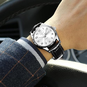 Relojes para hombre, de moda, casual, de cuero, para hombre, cara grande, fácil de leer, números arábigos, relojes para hombre, a21 cuarzo analógico, luminoso, impermeable, reloj de día, fecha,