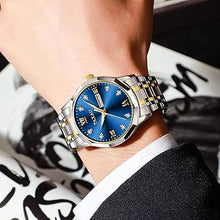 Cargar imagen en el visor de la galería, Relojes para hombre, de cara grande, fácil de leer, a la moda, simples relojes romanos para hombre, acero inoxidable, a21 fecha, impermeable, relojes de pulsera para hombre, reloj de lujo con
