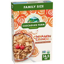 Cargar imagen en el visor de la galería, Cascadian Farm Cereal orgánico de canela crujiente, tamaño familiar, 14.5 oz
