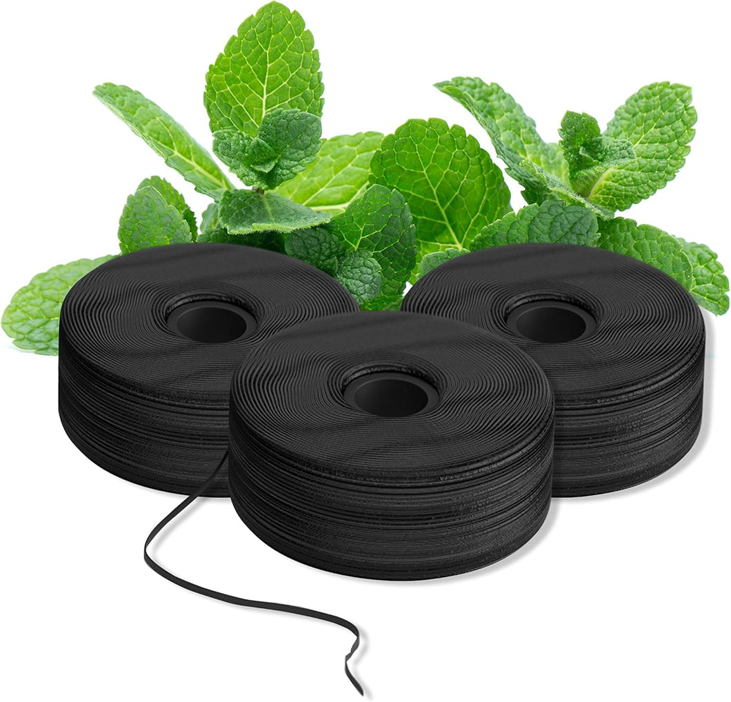 BURST Recambios de hilo dental expansivo, paquete de 3 bobinas de repuesto de aroma de eucalipto de menta, absorben ln23 las manchas, hilo dental tejido, vegano, sin parabenos, sin BPA, libre de crueldad,