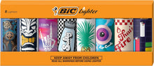 Cargar imagen en el visor de la galería, BIC Maxi encendedor de bolsillo, edición especial, serie caprichosa, paquete de 8 unidades de encendedores

