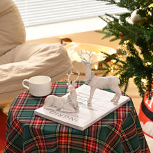 Cargar imagen en el visor de la galería, Figuritas blancas de renos navideños, 2 piezas de decoración navideña
