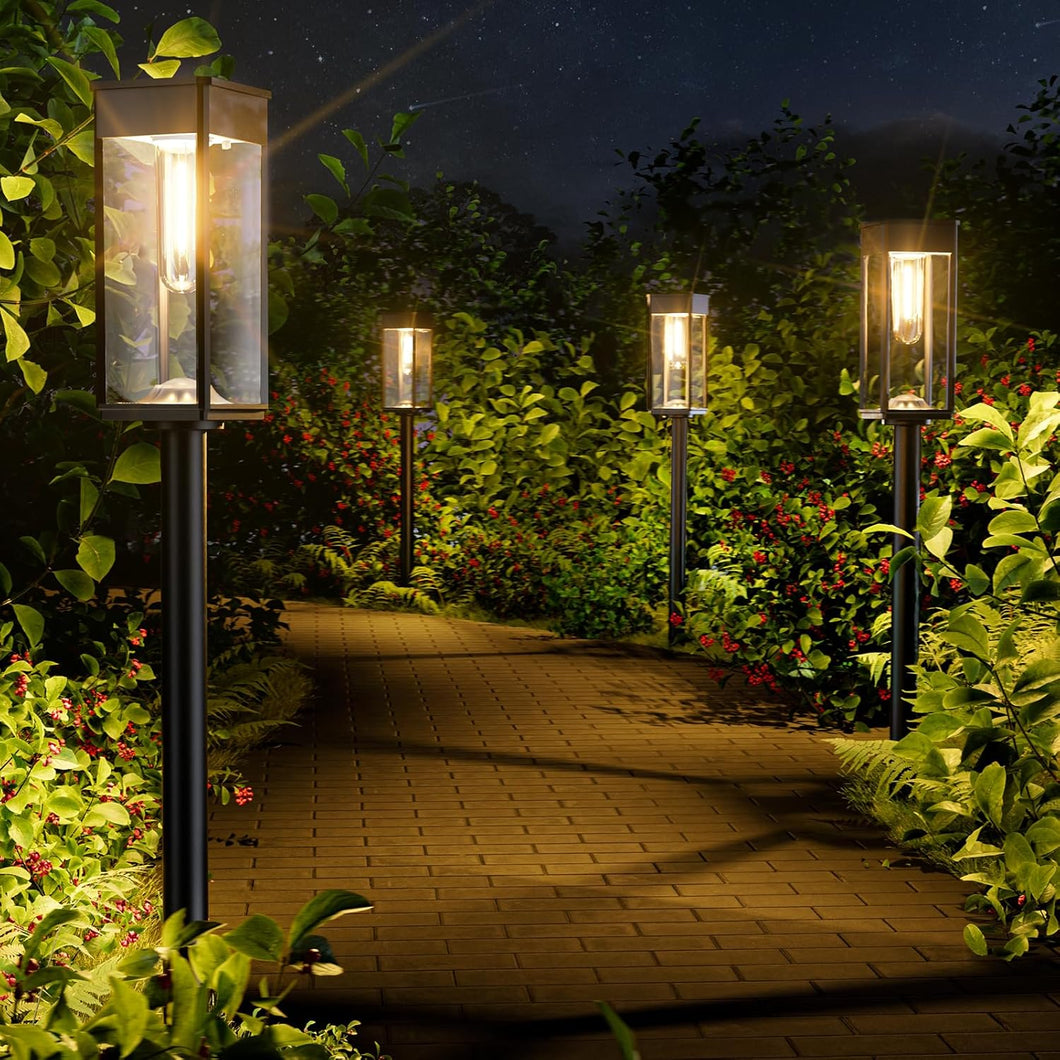 NEWMESSI Luces solares brillantes para caminos al aire libre, paquete de 6 luces solares de jardín IP65 impermeables, luces de camino alimentadas por..a21. Color:Blanco (Square Warm White) Tamaño:6 Pack