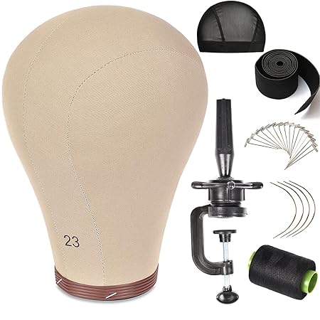 Cabeza de maniquí con soporte para hacer pelucas