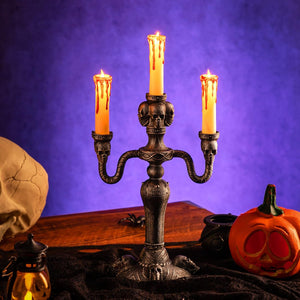 JOYIN 2 Pcs Candelabro de Calavera Decoraciones de Halloween Luces
