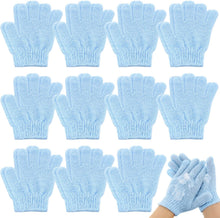 Cargar imagen en el visor de la galería, Ramede Paquete de  pares de guantes exfoliantes de doble cara de nailon coloridos para ducha para hombres y mujeres
