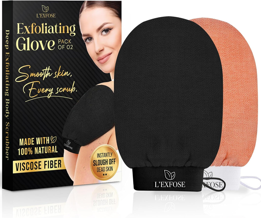 L'Exfose Kessa Hammam - Guante exfoliante profundo, 2 piezas, Q1