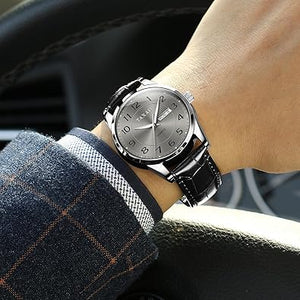 Reloj para hombre, reloj de cara grande para hombre, correa de cuero, reloj clásico para hombre, reloj de fecha para hombre, a21 reloj analógico para hombre, reloj analógico para hombre, reloj de