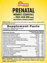 Cargar imagen en el visor de la galería, Sundance Multivitamínico prenatal | con ácido fólico | 100 cápsulas de liberación rápida | 800 mcg
