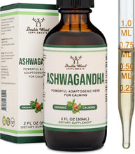 Cargar imagen en el visor de la galería, Gotas orgánicas de Ashwagandha para el alivio del estrés (1,200mg
