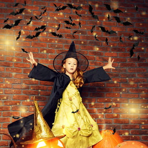 Suministros para fiestas de Halloween Hallween Decoraciones de murciélagos Decoración de pared 140PCS
